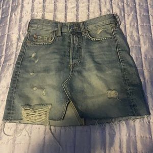 Denim mini skirt , worn only twice